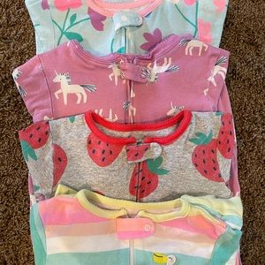Set of four girls 3T Carter’s One Piece Pajamas